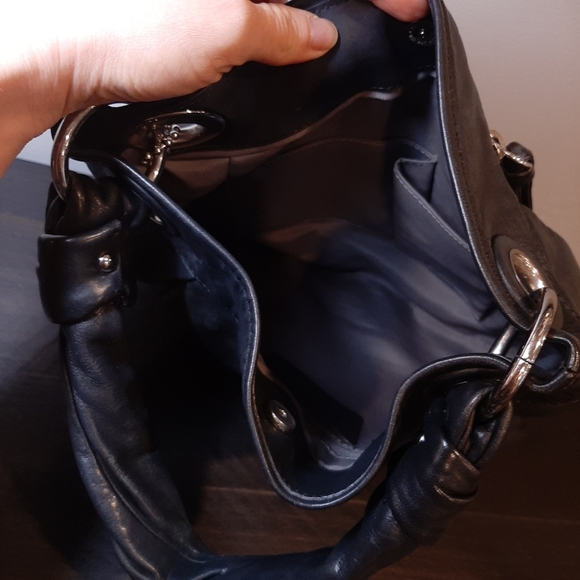 ❌SOLD❌Parker Leather Hobo Handbag Black Buttery Soft Gelato Pleated 13416 - Picture 9 of 14